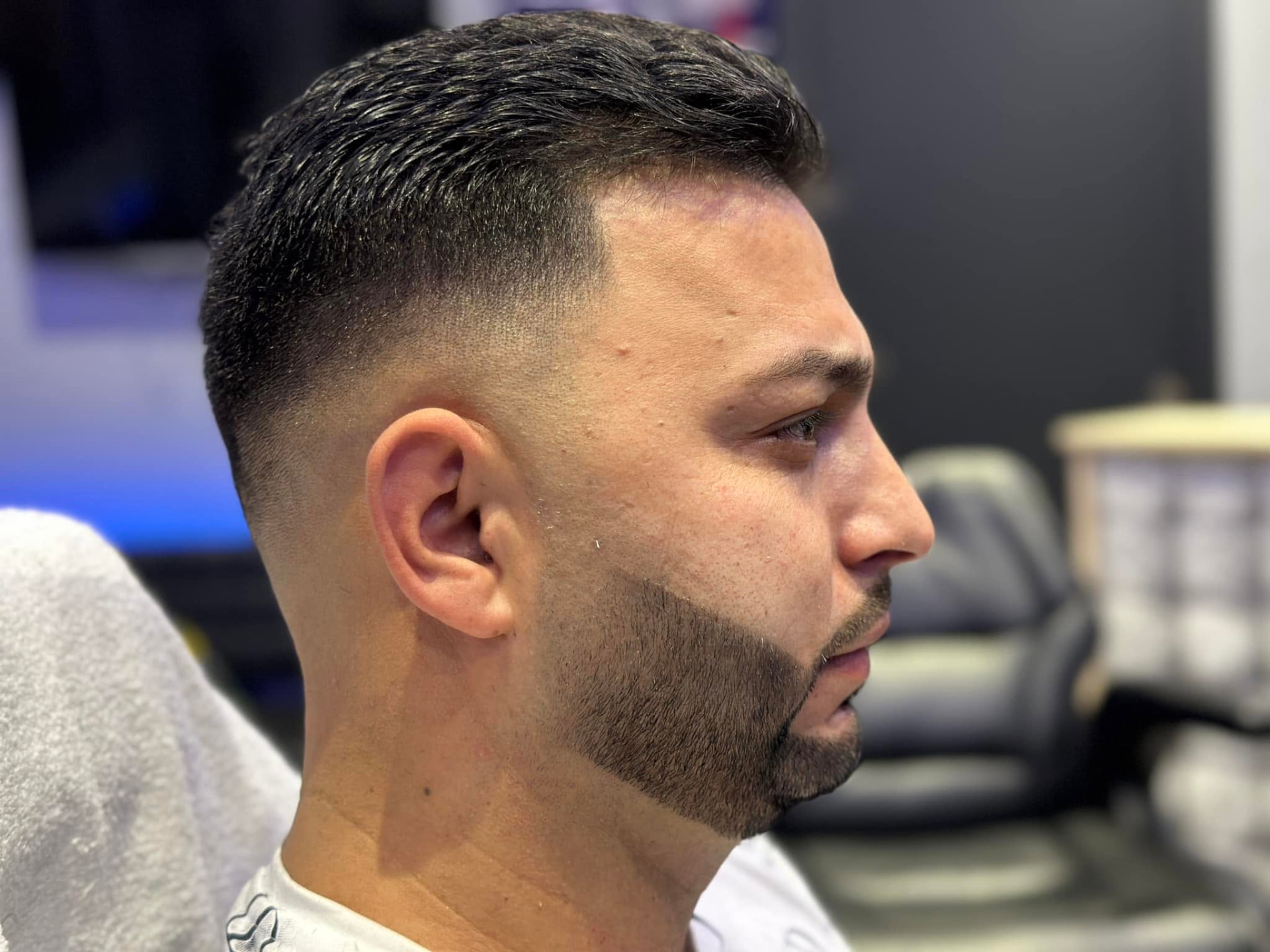Skin fade and beard sculpt