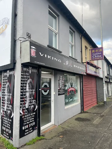 Viking Barber shop front on Castlereagh Road, Belfast